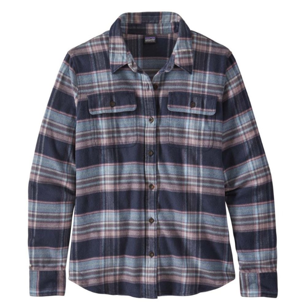 Patagonia Plaid Button-Down Shirt in Navy and Light Blue